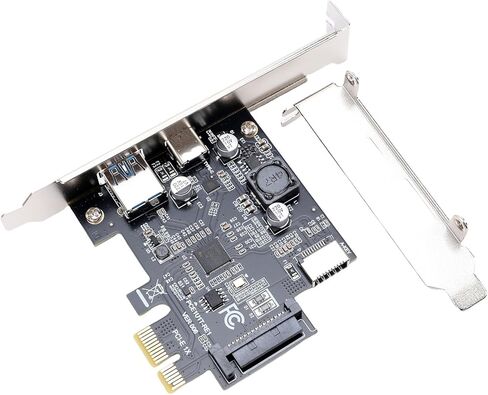 بطاقة توسيع SUNGOOYUE USB 3.2 Gen1، بطاقة محول PCIe إلى USB A من النوع C من النوع E مع منافذ متعددة لأجهزة الكمبيوتر المكتبية 7 8 10 11 in Kuwait