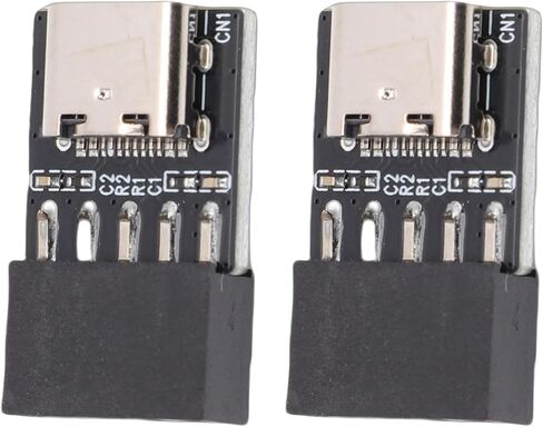 JTLB 2 قطعة USB2.0 9Pin إلى النوع C اللوحة الأمامية محول موصل محول رأس موسع بطاقة ميناء للكمبيوتر اللوحة الأم in Kuwait