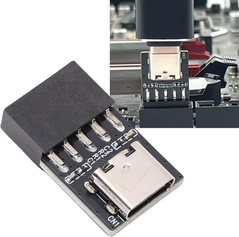 JTLB 2 قطعة USB2.0 9Pin إلى النوع C اللوحة الأمامية محول موصل محول رأس موسع بطاقة ميناء للكمبيوتر اللوحة الأم in Kuwait