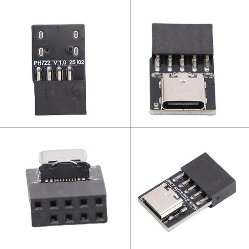 JTLB 2 قطعة USB2.0 9Pin إلى النوع C اللوحة الأمامية محول موصل محول رأس موسع بطاقة ميناء للكمبيوتر اللوحة الأم in Kuwait