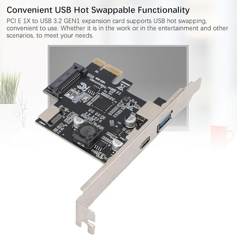بطاقة توسيع Estink USB 3.2 Gen1، بطاقة محول PCI E 1X إلى USB من النوع A من النوع C، نقل بيانات عالي السرعة 5 جيجابت في الثانية لمستخدمي الكمبيوتر الشخصي in Kuwait