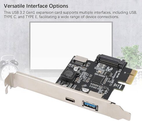 بطاقة توسيع Estink USB 3.2 Gen1، بطاقة محول PCI E 1X إلى USB من النوع A من النوع C، نقل بيانات عالي السرعة 5 جيجابت في الثانية لمستخدمي الكمبيوتر الشخصي in Kuwait