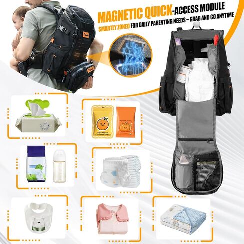 C1-All in 1 Modular Baby Backpack Carrier, Toddler Hiking Backpack with Convertible Baby Carrier & Hip Seat & Chest Bag, Easy to Wear & Switch, 500D Tactical Fabric Carrier for Hiking in Kuwait