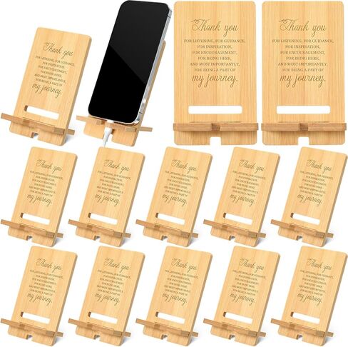 Ripeng 30 Pcs Employee Appreciation Gifts Bulk Bamboo Phone Stand for Desk Office Workers Inspiration Thank You Gift for Team Coworkers Staff Volunteer Nurse Teacher Colleagues Gratitude (Team) in Kuwait