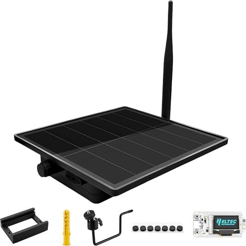 مكرر شبكة LoRa الشمسية + لوحة تطوير ESP32 LoRa V4 مع شاشة OLED + وحدة GNSS + هوائيات 915 ميجاهرتز، مكرر شبكي بغلاف شمسي بقدرة 5 وات للاتصالات الخارجية خارج الشبكة in Kuwait