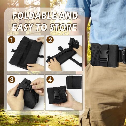 Mushroom Foraging Bag Kit with Adjustable Waistband - 2 Folding High-Density Thick Mesh Bags & Leather Tool Pouch, Suitable for Collecting Mushroom and Berry Pickers in Kuwait