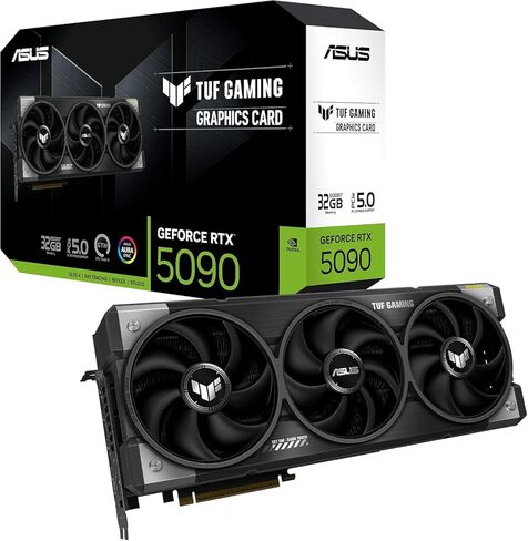 ASUS TUF Gaming GeForce RTX 5090 32GB GDDR7 Gaming Graphics Card (Nvidia GeForce RTX5090, 3.6 Slot Design, PCIe 5.0, 2X HDMI 2.1b, 3X DisplayPort 2.1a, TUF-RTX5090-32G-GAMING) in Kuwait