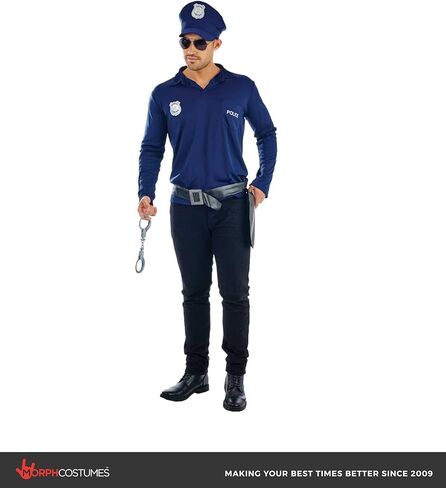 زي الشرطة الرجالي من Fun Shack، زي ضابط الشرطة للرجال البالغين، أزياء الشرطي للرجال، أزياء الهالوين الشرطية للرجال in Saudi Arabia