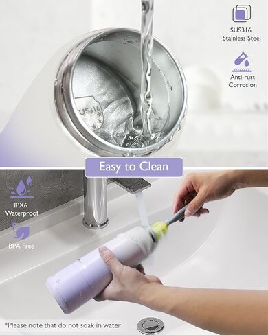 Portable Bottle Warmer for Breastmilk: Baby Milk Warmer with Smart Touch LED Temperature Control | Food-Grade Cordless On The Go Heating Bottle - 5 Mins Quick Milk Heating & Water 12 Ounces in Saudi Arabia