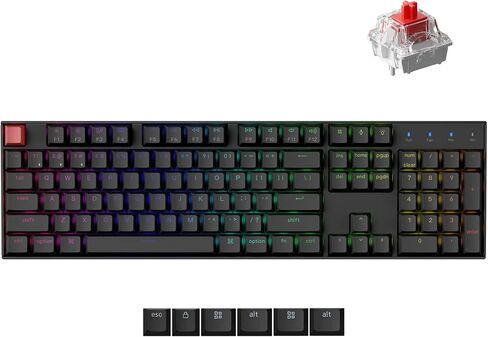 لوحة مفاتيح ميكانيكية لاسلكية Keychron K10 كاملة الحجم بتصميم QMK، لوحة مفاتيح ألعاب سلكية/بلوتوث قابلة للتبديل السريع مع مفتاح Keychron Super Brown، وإضاءة خلفية RGB، وأغطية مفاتيح PBT لنظام التشغيل Mac/Windows-الإصدار 2 in Kuwait