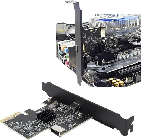 بطاقة توسيع USB 3.2 Gen 2، بطاقة PCIe بسرعة 10 جيجابت في الثانية مع منافذ من النوع C ونوع E، ورقاقة ASM3142، التوصيل والتشغيل لـ 10/11/7، متوافقة مع فتحات PCIe X4/x8/x16 in Kuwait