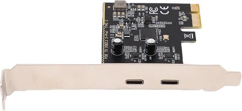 بطاقة توسيع Pomya Dual USB C PCIe مع شريحة ASM1042، محول نوع C عالي السرعة 5 جيجابت في الثانية لأجهزة الكمبيوتر المكتبية، التوصيل والتشغيل، متوافق مع PCIe X1/x4/x8/x16 in Kuwait