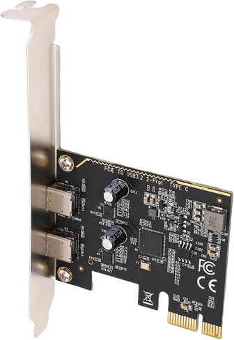 بطاقة توسيع Pomya Dual USB C PCIe مع شريحة ASM1042، محول نوع C عالي السرعة 5 جيجابت في الثانية لأجهزة الكمبيوتر المكتبية، التوصيل والتشغيل، متوافق مع PCIe X1/x4/x8/x16 in Kuwait