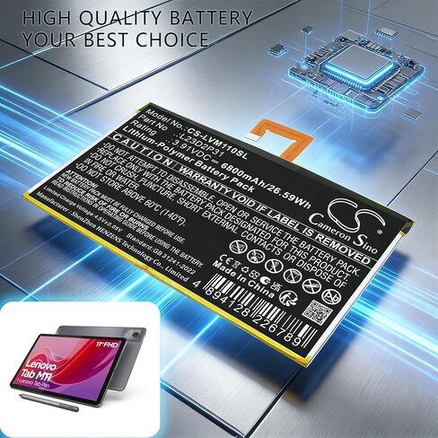 بطارية للوسادة 2024 TB331FC، الوسادة 2024 TB331FU، Tab M11 PN: L23B2P31، L23C2P31، L23D2P31، L23L2P31، L23M2P31، SB18D95067، SB18E09198، SB18E23791 6800 مللي أمبير in Kuwait