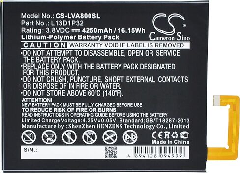 Battery for IdeaPad A5500, IdeaPad A8, IdeaPad A8-50, TAB3 8 PN: L13D1P32 4250mAh / 16.15Wh in Kuwait