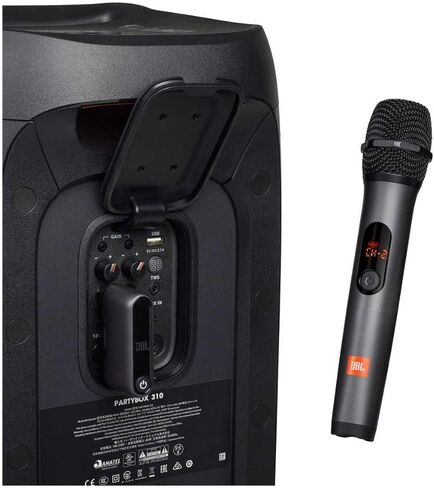 مجموعة سماعات الحفلات المحمولة JBL PartyBox Encore Essential 2 مع 2 ميكروفونات لاسلكية (أسود) in Kuwait