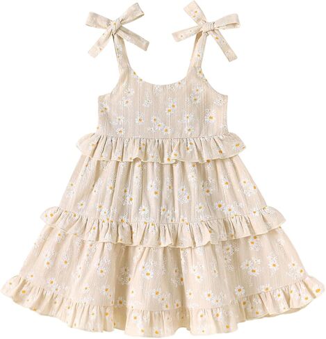 Toddler Summer Dress Baby Girl Beach Outfits Bow Halter Floral Boho Sundress Princess Party Clothes in Saudi Arabia