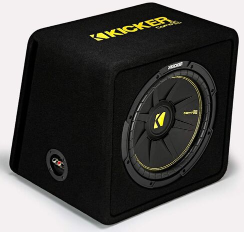 Harmony Audio Kicker VCWC12 Car Audio CompC محملة بـ 12 حاوية صندوق فرعي بفتحات تهوية 44VCWC122 مع مضخم صوت Harmony HA-A400.1 ومجموعة أمبير in Kuwait