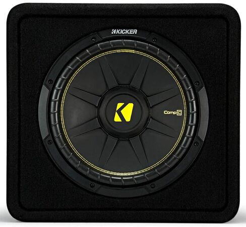 Harmony Audio Kicker VCWC12 Car Audio CompC محملة بـ 12 حاوية صندوق فرعي بفتحات تهوية 44VCWC122 مع مضخم صوت Harmony HA-A400.1 ومجموعة أمبير in Kuwait