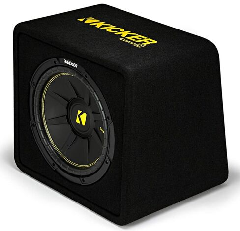 Harmony Audio Kicker VCWC12 Car Audio CompC محملة بـ 12 حاوية صندوق فرعي بفتحات تهوية 44VCWC122 مع مضخم صوت Harmony HA-A400.1 ومجموعة أمبير in Kuwait