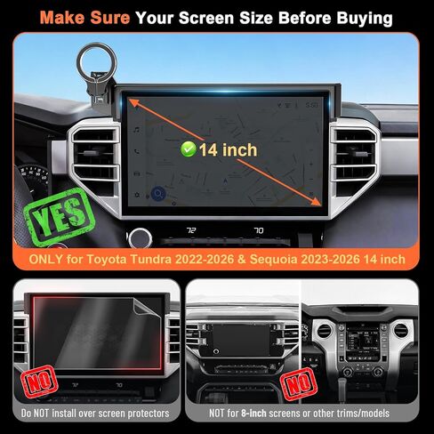 Car Phone Mount for Toyota Tundra 2022 2023 2024 2025 2026 & Sequoia 2023-2026: Magnetic Cell Phone Holder for 3rd Gen Toyota 14-Inch Screen Accessories - Compatible With MagSafe & iPhone Samsung in Kuwait