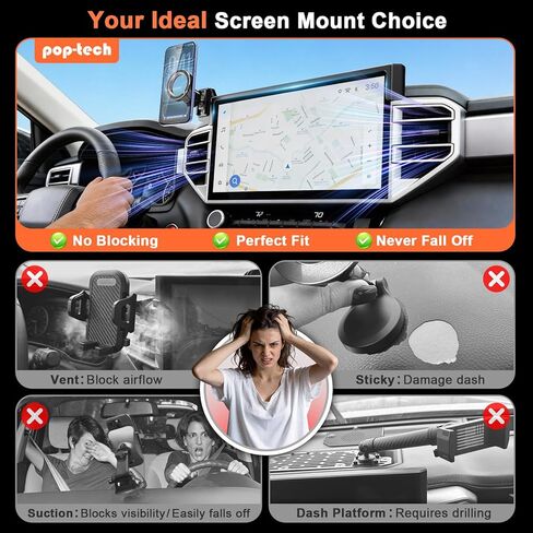 Car Phone Mount for Toyota Tundra 2022 2023 2024 2025 2026 & Sequoia 2023-2026: Magnetic Cell Phone Holder for 3rd Gen Toyota 14-Inch Screen Accessories - Compatible With MagSafe & iPhone Samsung in Kuwait