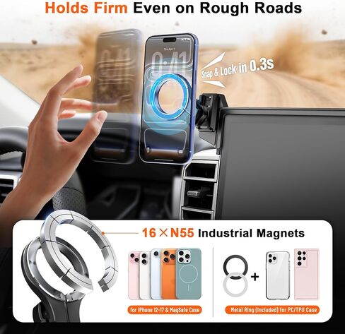 Car Phone Mount for Toyota Tundra 2022 2023 2024 2025 2026 & Sequoia 2023-2026: Magnetic Cell Phone Holder for 3rd Gen Toyota 14-Inch Screen Accessories - Compatible With MagSafe & iPhone Samsung in Kuwait