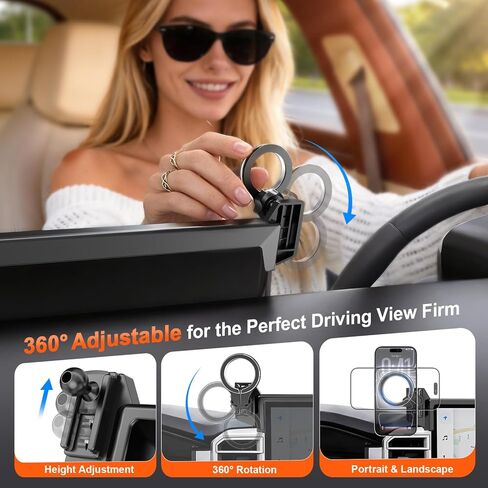 Car Phone Mount for Toyota Tundra 2022 2023 2024 2025 2026 & Sequoia 2023-2026: Magnetic Cell Phone Holder for 3rd Gen Toyota 14-Inch Screen Accessories - Compatible With MagSafe & iPhone Samsung in Kuwait