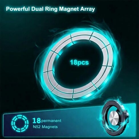 Magnetic Ball Phone Mount Compatible with MagSafe, 17mm/0.67inch Ball Joint, Strong N52 Magnets - Swivel & Rotate Car Phone Holder for iPhone 17 16 15 14 13 12 Android (MagSafe Holder only) in Kuwait