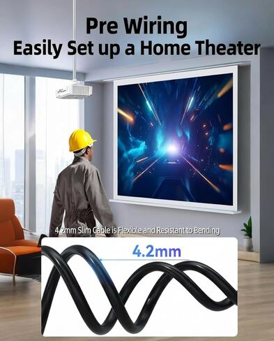 كابل HDMI من الألياف الضوئية بطول 150 قدم بدقة 4K@60 هرتز HDR، كابل HDMI طويل عالي السرعة 18 جيجابت في الثانية HDMI 2.0، سلك HDMI بصري نشط in Kuwait