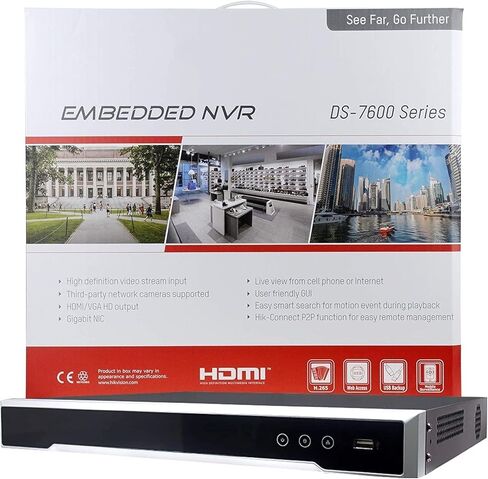 DS-7616NI-Q2/16P مع محرك أقراص ثابتة سعة 2 تيرابايت، ومسجل فيديو شبكي H.265 16 قناة PoE 4K 8MP NVR، التوصيل والتشغيل، النسخة الإنجليزية الأصلية الدولية in Kuwait