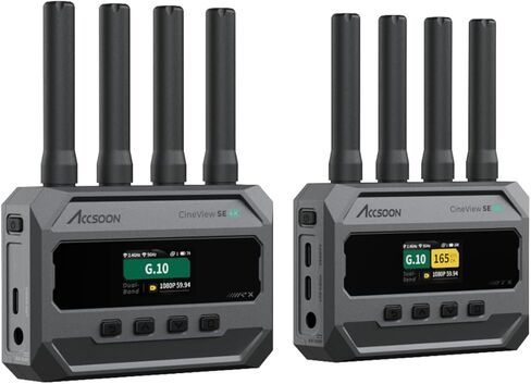 ACCSOON CineView SE 4K Wireless Video Transmission System 2.4+5Ghz Dual Channel Wireless HDMI&SDI Transmitter and Receiver 4K30 ≤0.05 Latency 1300ft/400m Range 1 Wired + 4 Wireless Connections in Kuwait