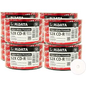 400 Pack Ridata CD-R 52X 700MB 80Min White Inkjet Hub Printable Blank Media Recordable Disc in Kuwait