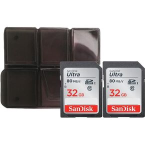 2X 32GB SDHC Ultra 80 ميجابايت/ثانية + حامل بطاقة الذاكرة in Kuwait