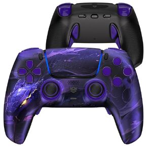 HEXGAMING PHANTOM Pro Gaming Controller with 4 Remappable Buttons, 6 Remapping Profiles, 8 Interchangeable Analog Stick, and Adjustable Triggers Compatible with ps5, PC, Mobile - Orochi in Saudi Arabia