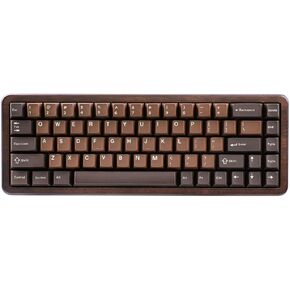 YUNZII WOOD68 لوحة مفاتيح ميكانيكية لاسلكية، لوحة مفاتيح ألعاب خشبية بتصميم 65%، BT/2.4G/USB-C، لوحة مفاتيح قابلة للتبديل السريع مع صينية بإضاءة خلفية RGB مع أغطية مفاتيح PBT Dye-Sub لأجهزة Mac & Win (خشب، مفتاح كاندي) in Kuwait