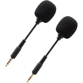 2pcs Bendable Mini Phone Microphone for Laptop and Tablet, Black Noise Reduction Condenser Mic for Live Streaming and Recording in Kuwait