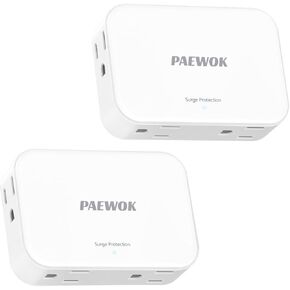 PAEWOK Outlet Extender with 360° Rotating Plug, 4 AC Multi Plug Wall Outlets Splitter, Small Flat Wall Plug Adapter Power Strip for Home Apartment Dorm Travel Essentials, 2 Pack (8AC) in Saudi Arabia