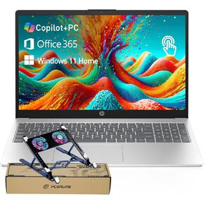 كمبيوتر محمول HP للأعمال والمنزل بشاشة لمس مقاس 15.6 بوصة، وحدة معالجة مركزية Intel i5-1334U 10-Core، وذاكرة وصول عشوائي 16 جيجابايت، ومحرك أقراص SSD سعة 512 جيجابايت، ومكتب 365 للويب، وW11H محسّن بالذكاء الاصطناعي، وعمر بطارية طويل، 15-fd0215dx، حزمة مع  in Kuwait