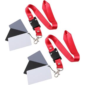 Homoyoyo White Balance Card Photography Set 2pcs with Neck Strap Black Grey White Exposure Checker Cards for Professional Photographers and Portable Camera Use in Saudi Arabia
