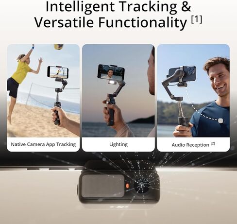 مثبت جيمبال DJI Osmo Mobile 7P لهواتف iPhone وAndroid والتتبع الأصلي والإضاءة، ومحور هاتف ثلاثي المحاور، وتحرير بنقرة واحدة، وقضيب تمديد مدمج وحامل ثلاثي القوائم، واستخدام 10 ساعات، وشحن الهاتف (متجدد) in Kuwait