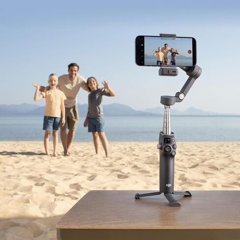 مثبت جيمبال DJI Osmo Mobile 7P لهواتف iPhone وAndroid والتتبع الأصلي والإضاءة، ومحور هاتف ثلاثي المحاور، وتحرير بنقرة واحدة، وقضيب تمديد مدمج وحامل ثلاثي القوائم، واستخدام 10 ساعات، وشحن الهاتف (متجدد) in Kuwait