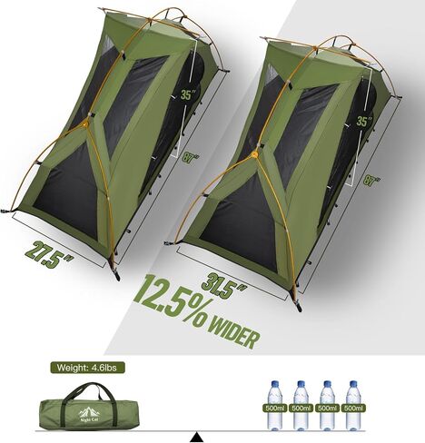 Night Cat 1-Person Camping Tent: Lightweight Waterproof Hiking Tent for Adult Cot Not Included in Kuwait