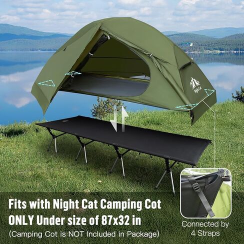 Night Cat 1-Person Camping Tent: Lightweight Waterproof Hiking Tent for Adult Cot Not Included in Kuwait