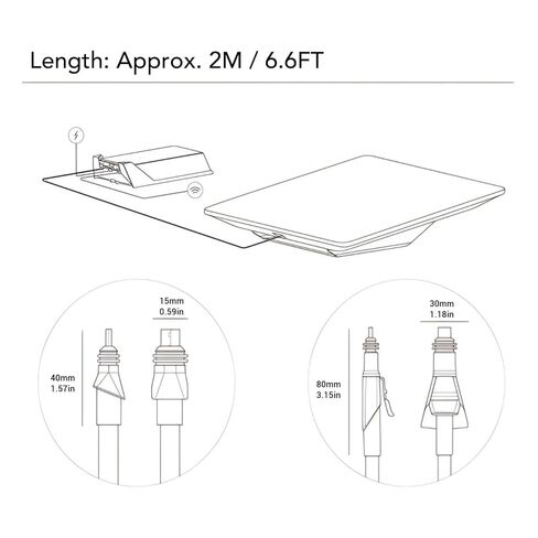 Walfront اتصال مستقر إيثرنت تمديد كابل راوتر كابل استبدال 2M 6.6FT IP68 الحبل لجهاز مسطح عالي الأداء in Kuwait