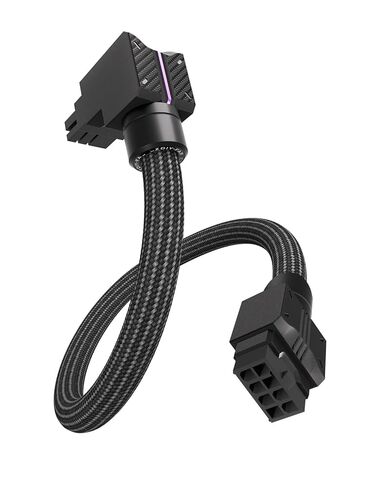 EZDIY-FAB UNIFAS ARGB 8-Pin GPU Extension Cable,16AWG 90° Right-Angle PCIe PSU Power Extension, 5V 3-Pin RGB Sync, Unified Cable Design, Single 8-Pin Only,White-STD in Kuwait