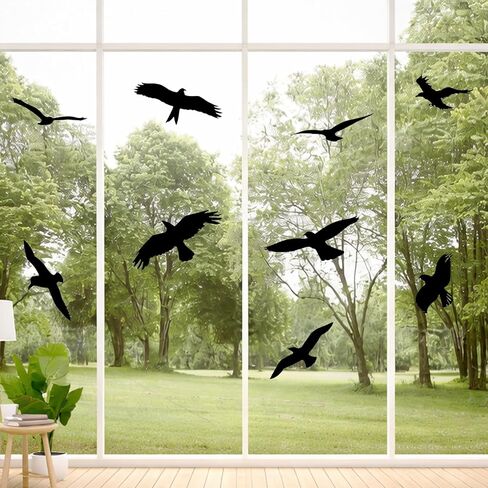 Anti-Collision Window Bird Stickers Glass Door Protection and Save Birds (Black, 9 Pcs) in Saudi Arabia