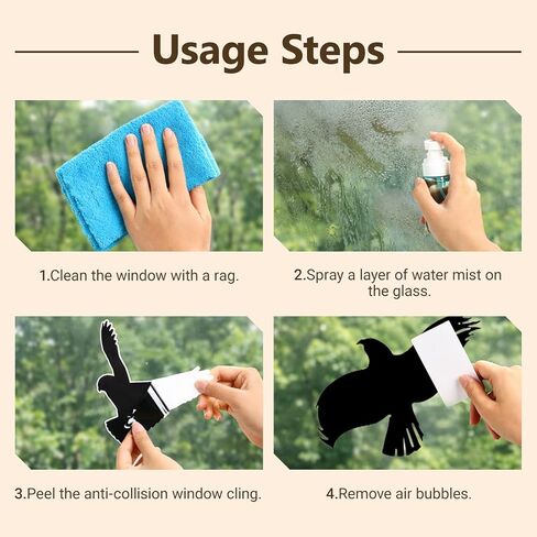 Anti-Collision Window Bird Stickers Glass Door Protection and Save Birds (Black, 9 Pcs) in Saudi Arabia