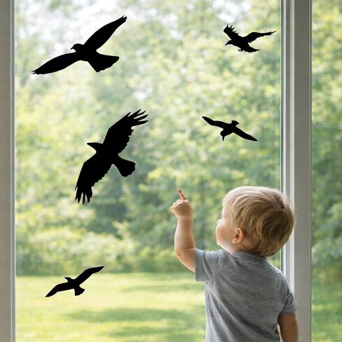 Anti-Collision Window Bird Stickers Glass Door Protection and Save Birds (Black, 9 Pcs) in Saudi Arabia