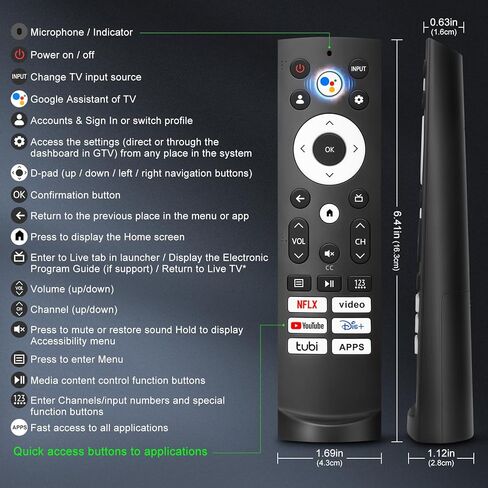 Only for Hisense Google Smart TV Voice Remote Replacement 4K QLED UHD Mini-LED Quantum ULED Series Remotes Control - 1 Year Warranty in Kuwait